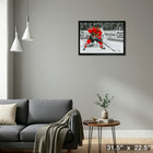 Jonathan Toews sur toile Blackhawks vs Golden Knights-H - Toile encadree - 31" x 22"-Prêt à accrocher - livré entièrement assemblé