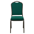 Flash Furniture – Chaise banquet empilable Hercules dossier couronne siège 2,5 po, vert, cadre filons dorés, 4/paq. (FDC01GVGN)-Dossier et siège rembourrés