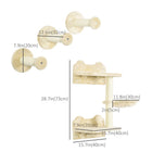 PawHut - Étagère murale pour chat 4 pcs avec poteaux à griffer, hamac, plateformes, marches-Les poteaux à griffer protègent vos meubles 