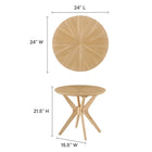 Modway - Crossroads Rond 24 po Bois Table d’appoint - Chêne-Hévéa et MDF
