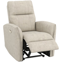 HOMCOM - Fauteuil inclinable électrique avec ports USB - beige-Siège épais de 7,9 po (20 cm) offrant un confort supérieur et moelleux   