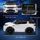 Qaba - Voiture RC électrique pour enfants sous licence Land Rover 12V - blanc-Options de conduite à distance ou manuelle pour plus de flexibilité 