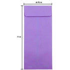 JAM Paper Enveloppes à ouv. au sommet papier recyclé couleur vive, ferm. gommée, 4 3/4 x 11 po, violet, 100/paquet-Fermeture : Gomme