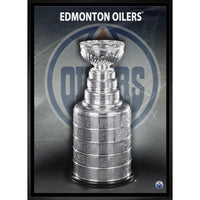 Edmonton Oilers 20x29 Stanley Cup - Toile encadree - 22" x 31"-Impression sur toile de qualité supérieure avec bordures enveloppées