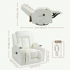 HOMCOM - Fauteuil de massage 8 points pour salon - blanc crème-Deux porte-gobelets pour boissons et deux poches latérales pour la télécommande