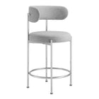 Modway - Albie Tissu Tabourets de comptoir Ensemble de 2 - Argent gris-Capacité de poids : 330 lb.