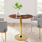 Modway - Verne 35 po Table à manger, Noyer d’or-Plateau en MDF
