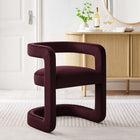 Modway - Winslow Tonneau Performance Velvet Chaise à manger - Mûrier-Rembourrage résistant aux taches