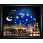Quinn Hughes 16x20 Skyline impression Vancouver Canucks - Impression encadree - 20" x 16"-Qualité supérieure - virtual frames