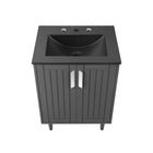 Modway - Augusta 24" Vanette de salle de bain - Gris Noir-Portes à fermeture douce