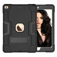 Bulk Packaging - Étui robuste avec support intégré pour iPad 10.2" 2021/2020/2019 - Noir-Conception de protection 3-en-1 - Cette coque est fabriquée en silicone non toxique et en coque rigide en polycarbonate adaptée aux enfants. Sa structure à trois couches protège efficacement votre appareil contre les chutes, les rayures, les chocs, les bosses et la poussière