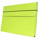 JAM Paper - Étui de transport pour dossiers minces avec bande élastique - 9 1/4 x 1/2 x 12 1/2 - Vert lime-Un excellent portfolio professionnel à utiliser à la maison, en classe, au bureau ou en déplacement