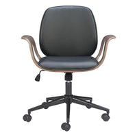 Zuo - Ali Chaise de bureau - Noir-Moelleux et durable pour un confort quotidien exceptionnel