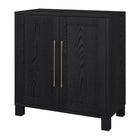 Hudson&Canal - Meuble d'appoint Chabot de 28 po de largeur - Grain noir-La capacité de poids supérieure est de 50 lb, l'étagère du milieu peut supporter 30 lb, tandis que l'étagère inférieure peut supporter 45 lb