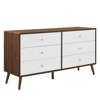 Modway - Transmit 60 po Commode, Blanc noyer-Habilleuse de style mi-siècle