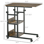 HOMCOM - Bureau debout mobile - 31,5 po L x 15,75 po l x 32,25 po H - marron-Couleur : brun rustique 