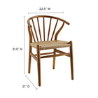 Modway - Flourish Fuseau Fauteuil d’appoint de salle à manger - Noyer-Broche arrondie à dos