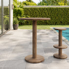 Modway - Neo Rond 31 po Terrasse extérieure Bois Patio Bar Table - Brun Cacao-Table ronde