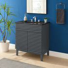 Modway - Render 30" Vanette de salle de bain - Gris Noir-Portes à fermeture douce