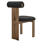 Modway - Torian Tissu Boucle Chaise à manger - Noir noyer - Ensemble de 2-8