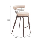 Zuo - Saku Tabouret de bar pivotant - Beige/Brun-6