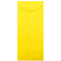 JAM Paper Enveloppes Brite Hue à ouv. au sommet papier recyclé, ferm. gommée, 4 3/4 x 11 po, jaune, paq./100-Jaune
