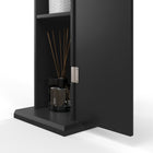 HOMCOM - Armoire de rangement pour papier toilette de salle de bain avec portes et étagères - noir-Assemblage requis 
