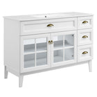 Modway - Isle 48" Armoire à coiffeuse de salle de bain - Blanc blanc-Style côtier contemporain