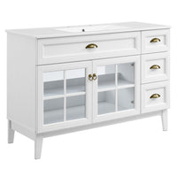 Modway - Isle 48" Armoire à coiffeuse de salle de bain - Blanc blanc-Style côtier contemporain