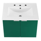 Modway - Maybelle 24" Vanité de salle de bain murale - Vert Blanc-8