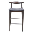 Zuo - Tuzka Tabouret de bar - Gris/Espresso - Ensemble de 2-Tissu polyester douillet