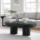 Modway - Caspian Béton ovale Table basse - Noir-Coussinets de feutre protecteurs