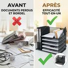 ShoppingAll - Organisateur de bureau avec plateau à papier à 5 niveaux et 1 section verticale pour documents-Conçu pour une installation rapide et sans outils, vous permettant d'assembler les composants en quelques minutes pour commencer immédiatement à désencombrer votre bureau à domicile ou votre cubicule.