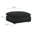 Modway - Commix Boucle rempli de duvet et trop rempli Tissu Ottoman - Noir-Tissu boucle Tissu Rembourrage