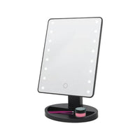 Danielle Creations - Miroir de vanité rectangulaire à LED Hollywood avec variateur tactile - Noir/Assorti-DEL