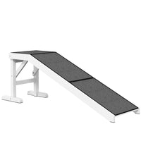 PawHut - Rampe pour animaux, marches de lit pour chien avec tapis antidérapant, 59 po L x 16 po l x 20 po H - blanc-Conçu pour les animaux âgés, petits ou ayant une mobilité réduite afin de leur offrir une pente douce pour grimper 