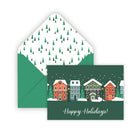 Pierre Belvedere -  Cartes de Noël - Petit Village - Anglais - Paquet de 20-Intérieurs vierges pour des messages personnalisés