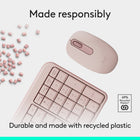 Logitech - Ensemble souris et clavier sans fil Bluetooth MK250 - Rose-Confortable et compacte: une souris Bluetooth mobile suffisamment petite pour être rangée dans un sac, avec une forme ambidextre douce pour guider les deux mains dans une position naturelle	