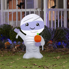 GEMMY - Momie gonflable mignonne pour Halloween - 107 cm-Comprend des piquets et des attaches