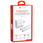 Helix - Chargeur mural USB-C + USB-A avec câble - 40 W, Blanc-Ports USB-C et USB-A
