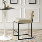 Modway - Indulge Chenal Touffé Tissu Tabouret de comptoir - Beige-Rembourrage en tissu doux