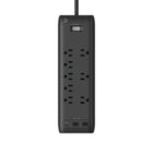 BlueDiamond - Parasurtenseur à 8 prises avec USB-C/USB-A - Cordon de 8' - Noir-Protection contre les surtensions supérieure : Protégez tous vos appareils contre les surtensions soudaines avec une protection de 2160 joules
