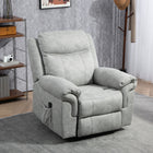 HOMCOM - Fauteuil inclinable manuel avec massage par vibration et poches latérales - gris-Le matériau en microfibre est doux, respirant et résistant à l'usure quotidienne 