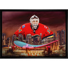 Miikka Kiprusoff 20x29 Flames Skyline - Toile encadree - 31" x 22"-Impression sur toile de qualité supérieure avec bordures enveloppées