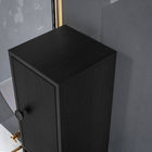 Kleankin - Armoire de rangement de salle de bain avec étagères et porte-papier toilette - grain de bois noir-Conception anti-basculement pour une sécurité accrue 