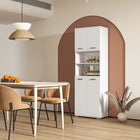 Kleankin - Armoire de rangement haute pour salle de bain avec portes et placards - blanc-Assemblage requis 