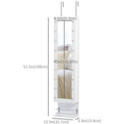 HOMCOM - Armoire à bijaux miroir - 12,5 po L x 5,3 po l x 51,2 po H - blanc-Grand miroir et petit miroir intérieur, pratique pour porter des bijoux et se maquiller 