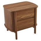 Modway - Cadence 2 tiroirs Table de chevet, Noyer-Glissades de pied ajustables sans marquage