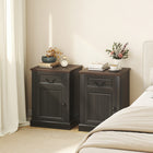 HOMCOM - Table d’appoint - noir - lot de 2-Comprend un tiroir et une armoire, offrant un espace généreux pour un rangement organisé 