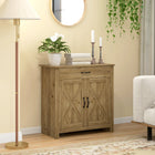 HOMCOM - Buffet de style ferme 31,5 po L avec rangement - bois naturel-Fonctionne parfaitement comme buffet, meuble de rangement et meuble TV 